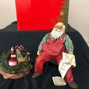 Santa with List and Loaded Sack